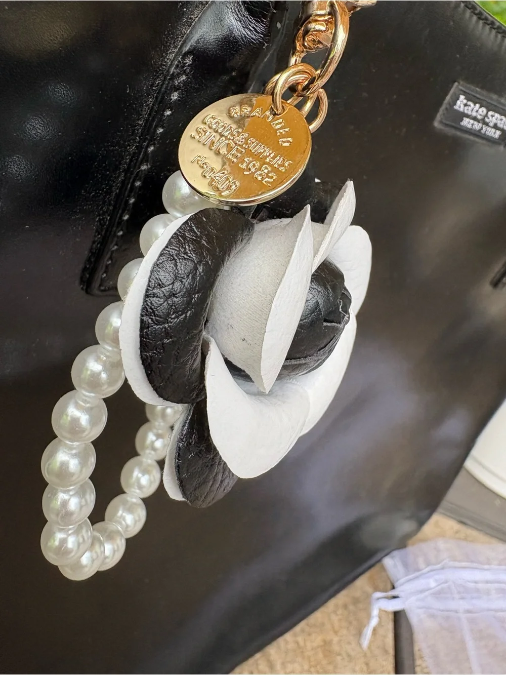 Elegant Bag Flower with Pearl Bag Charm